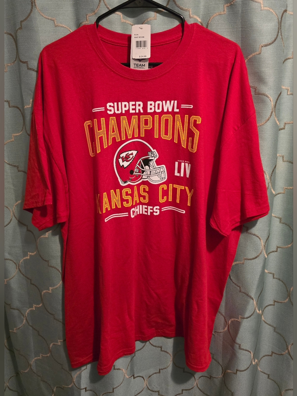 Men's 2XL Red Graphic Tee Shirt Chief's Football NFL Team Apparel NWT Super Bowl
